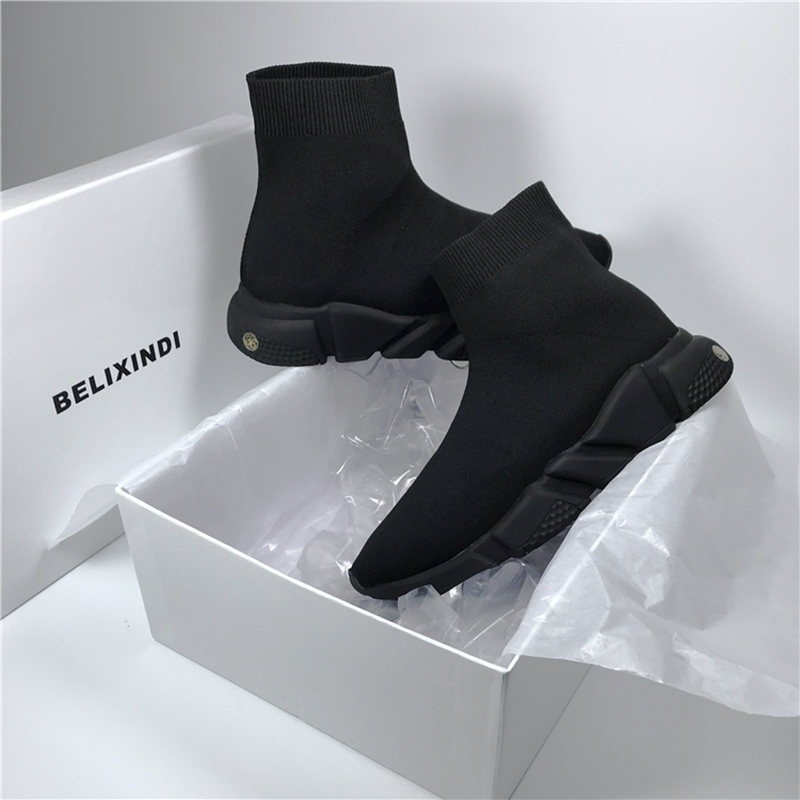 2026 Spring Height-Increasing Sock Shoes for Women, High-Top Elastic Boots, Slip-On Couple Sports Sock Boots, Men's Short Boots