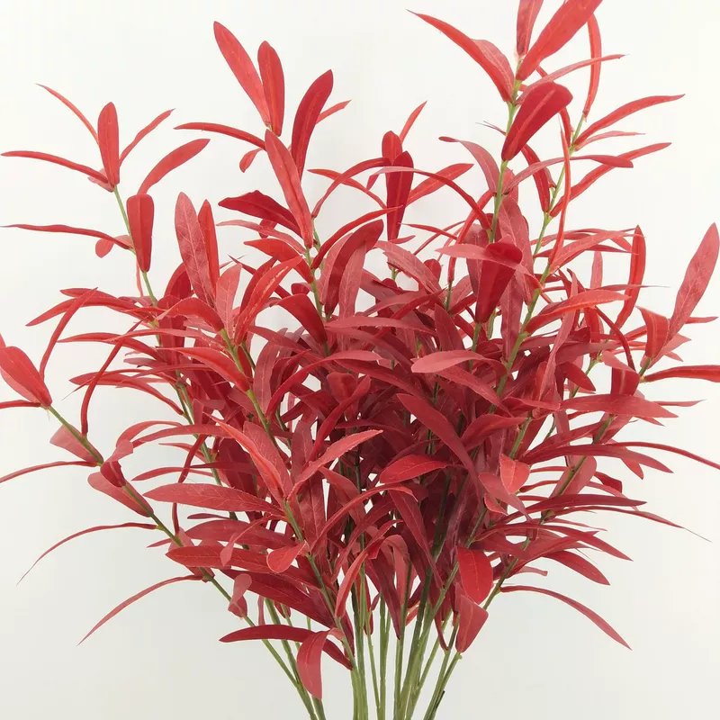 Nhà máy mô phỏng trực tiếp hoa 10 ngã ba lá ô liu cành hoa cưới sắp xếp hoa kỹ thuật trang trí cây xanh - Hoa nhân tạo / Cây / Trái cây cây nhựa trang trí