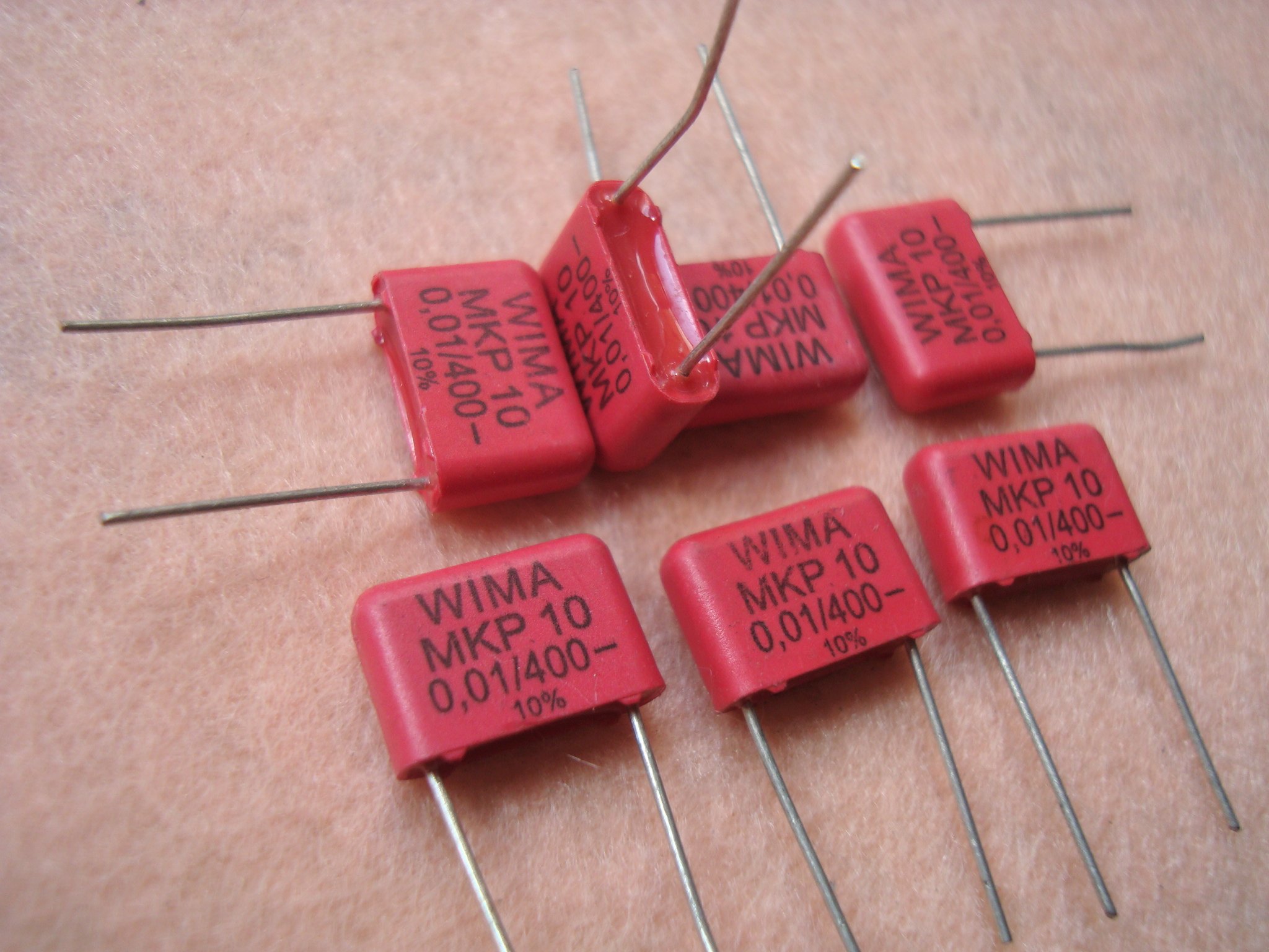 German Red Weimar WIMA MKP10 Department 400V 0 01UF Fever coupling Guitar Mise-less capacitive