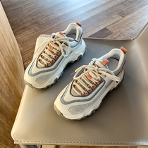 Overseas European and American Wind Network Red Red Spelling Old Daddy ~ genuine leather casual with a small white and white face.