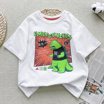 Early childrens clothing 2022 Summer new boy short sleeve T-shirt pure cotton neutral loose shoulder children CUHK children