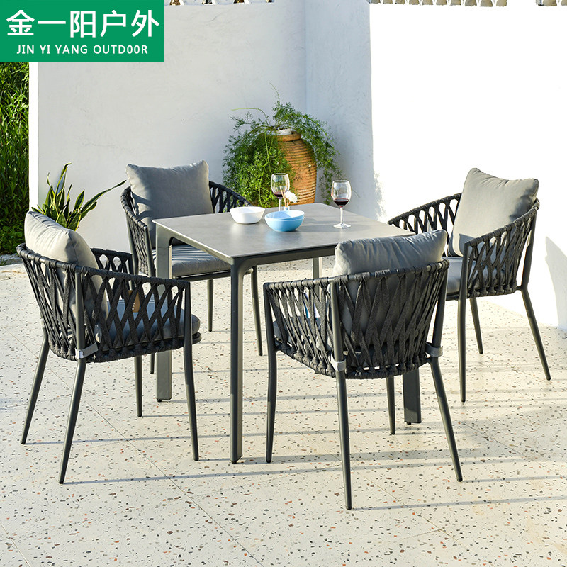 Nordic Outdoor Tables and Chairs Outdoor Terrace Outdoor Leisure Tables and Chairs Villa Greenhouse Garden Garden Rattan Tables and Chairs