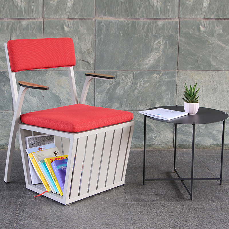 Book Suitable Chair Leaning Back Chair Home Metal Outdoor Balcony Indoor Single Armrest Casual Seat