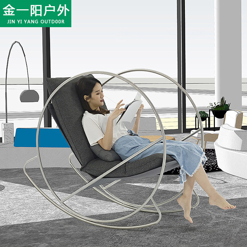 Nordic outdoor rocking chair deck chair balcony creative household rocking chair adult living room leisure net red lazy sofa chair