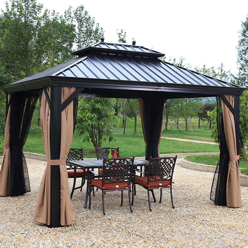 Wooden pavilion Pavilion Garden Courtyard Leisure Outdoor Pavilions Anti-Rust Anti-Rust Awning Rome tent Tent Villa Tent