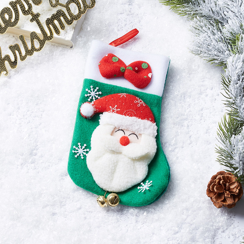 Christmas Socks Gift Bag Christmas Decorations Kindergarten Children Small Gift Snowman Old Elk Deer Hang Socks