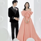 Розовое модное свадебное платье подходит для фотосессий для влюбленных