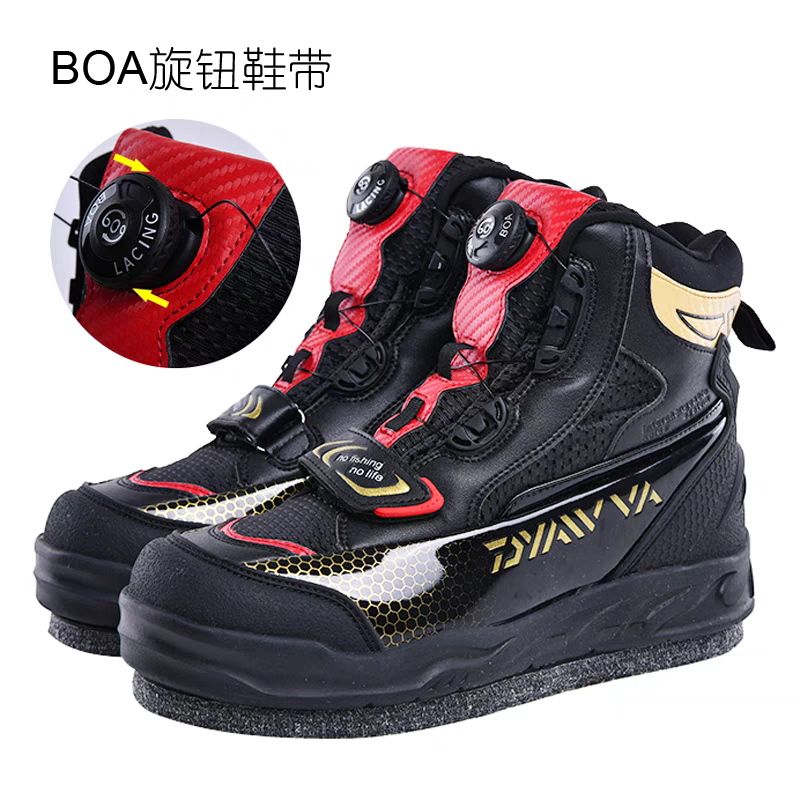 2024 New Rock Fishing Shoes, Reef Climbing, Non-Slip, Waterproof, Wear-Resistant, Breathable, Replaceable Sole, Felt Steel Spike Shoes, Lure Fishing, Sea Fishing, Boat