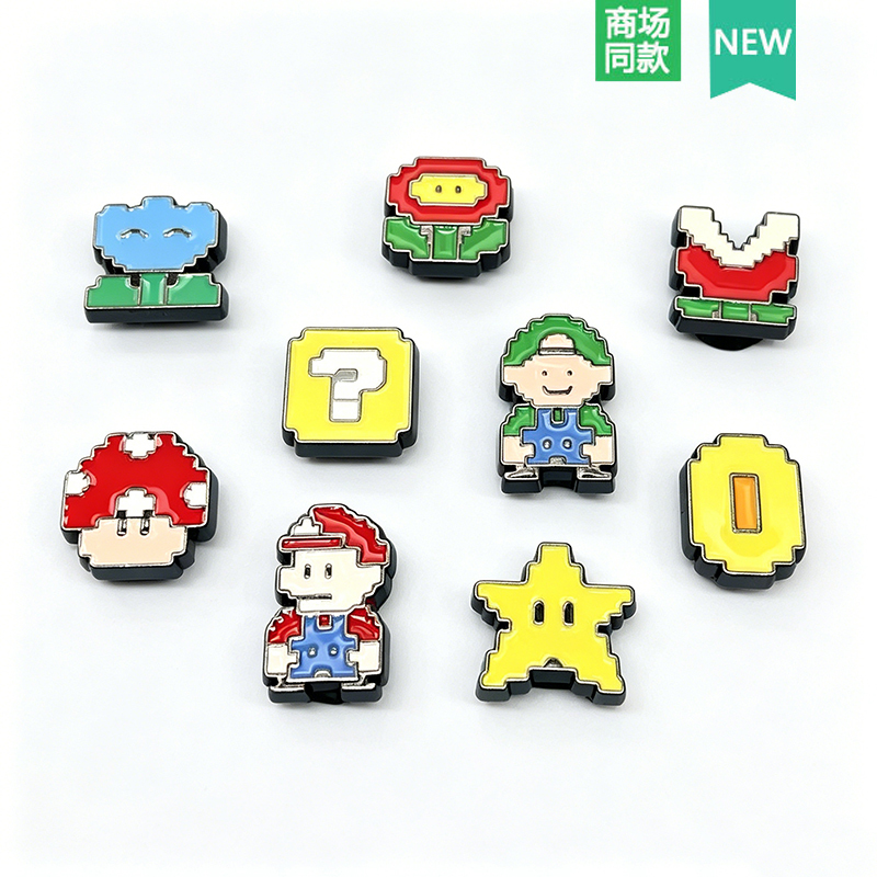 Crocs Shoe Accessories Shoe Charms Suitable for Crocs Shoes Decoration Cartoon Shoe Buckle Textured Metal Mario Cartoon Crocs Shoe Accessories Shoe Charms Suitable for Crocs Shoes Decoration Cartoon Shoe Buckle Textured Metal Mario Cartoon