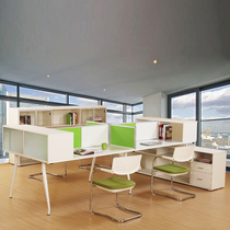 Miaolun staff desk four people Office furniture 4 people working space combination screen staff table and chair