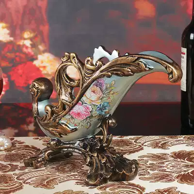 European retro wine rack Home living room decoration luxury decoration Resin creative craft gift decoration Wine cabinet decoration