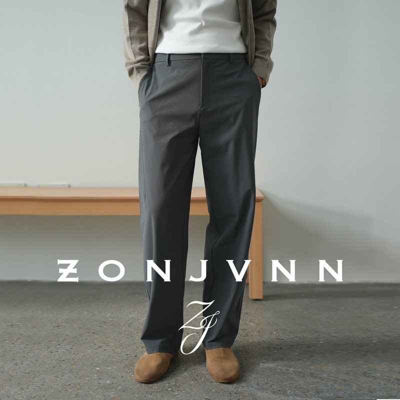 Zonjvnn Lightweight Anti-Wrinkle Fabric Straight-Leg Pants for Urban Commuting, Zero-Pressure Naked Feeling, All-Season Casual Dress Pants
