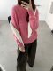 26671 Wool Brushed Cashmere New Korean Style Round Neck Long Sleeve Knit Sweater Women's Loose Fuzzy Sweater Top