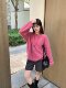 2025 Autumn/Winter New Korean Style Loose Slimming Round Neck Color Block Knitted Sweater for Women Versatile Sweater