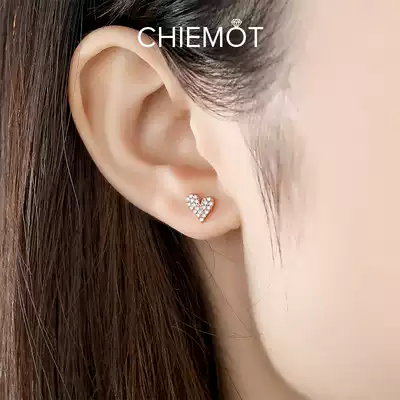 Love ear needle female sterling silver temperament senior sense light luxury earrings 2021 New Tide summer season goddess fan ear ornaments