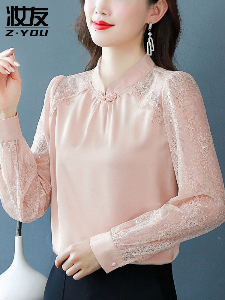 Shirt, retro cheongsam, spring jacket, Chinese style, long sleeve, western style Shirt, retro cheongsam, spring jacket, Chinese style, long sleeve, western style