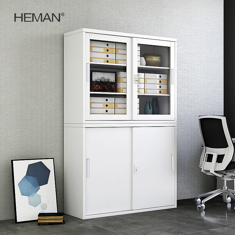 Heman Steel File Cabinet Office Cabinet of Short Cabinet Iron Cabinet 3 - floor A4 Archive Cabinet Storage Cabinet