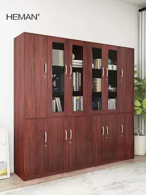 Filing Cabinet Office locker Steel wood grain cabinet home bookcase with lock information file cabinet
