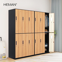 Himan locker staff locker steel wood grain deposit bag cabinet staff more closets 3-ten and the same wardrobe