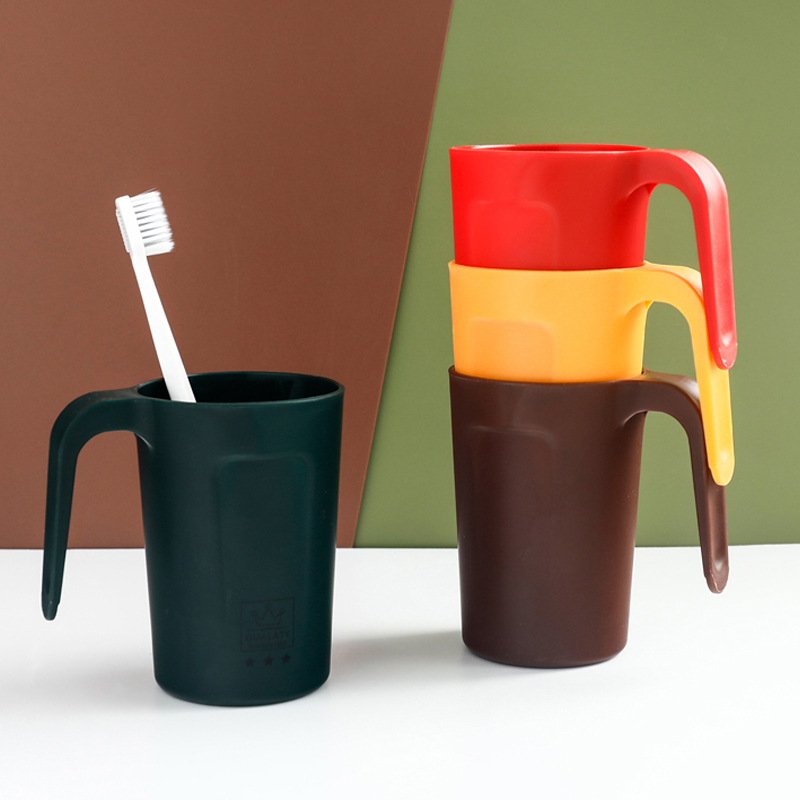 Home toothbrushing cup mouthwatering cup suit minimalist toothbrush cup washing cup plastic with handle dental cylinder drinking water glass-Taobao