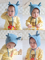 Foreign baby hat autumn female boy cute super cute cotton pullover ear cap Net red bag head cap
