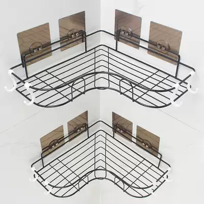 Corner shelf bathroom corner holder powder room wall wrought iron storage shelf kitchen non-perforated toilet tripod