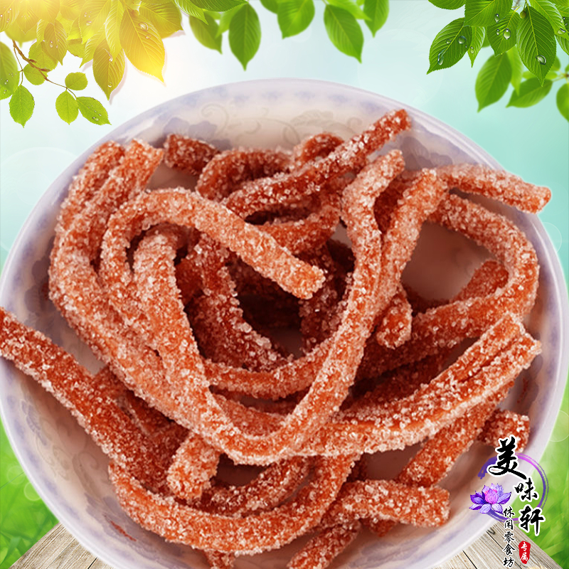 Icing Sugar Snowflake Hawthorn Strips 500g Hawthorn Candied Fruit Candied Hawthorn Strips Hawthorn Sheet Hawthorn Products Baby Snacks