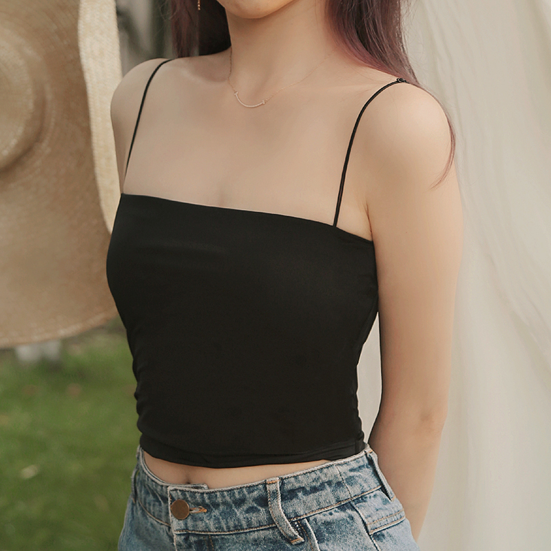 Close-fitting diary Pole Jane with a slim shoulder strap to fix a bottom sleeveless vest without wearing a bra anti-convex anti-walking light trowel