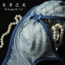 Fingerie Diary Retro Oriental Beauty Elegant Lace Modal Nelli Micro-gathering Thin Bra Lingerie Set