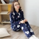 Mùa thu và mùa đông dày dễ thương áo thun flannel dễ thương phù hợp với đồ ngủ mùa đông nhung san hô nữ thời trang mặc nhà 