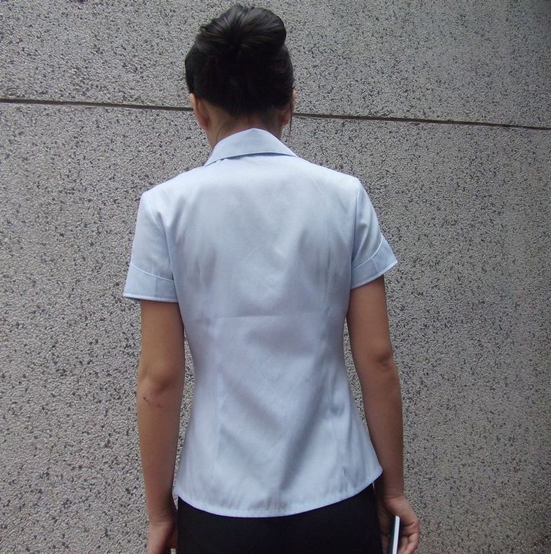 Розовая рубашка, V-образный вырез, облегающий крой, в корейском стиле, короткий рукав 