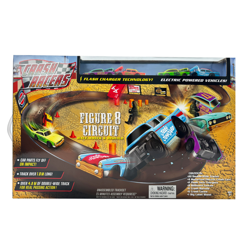 Sising Electric Track Toy Children's Remote Control Car Collision Track 8+B Shaped Track Electric Toy