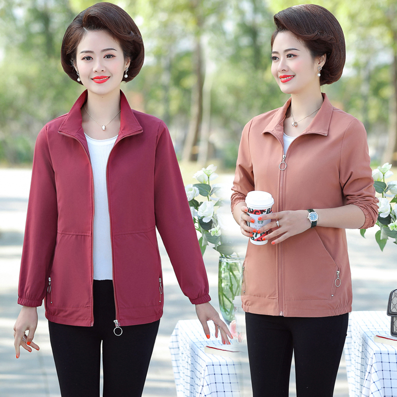 Middle Aged Mom Loaded Jacket Jacket Middle-aged Women's Clothing Looters Plus Size Spring Dress Fat Mom Short Suit Windsuit