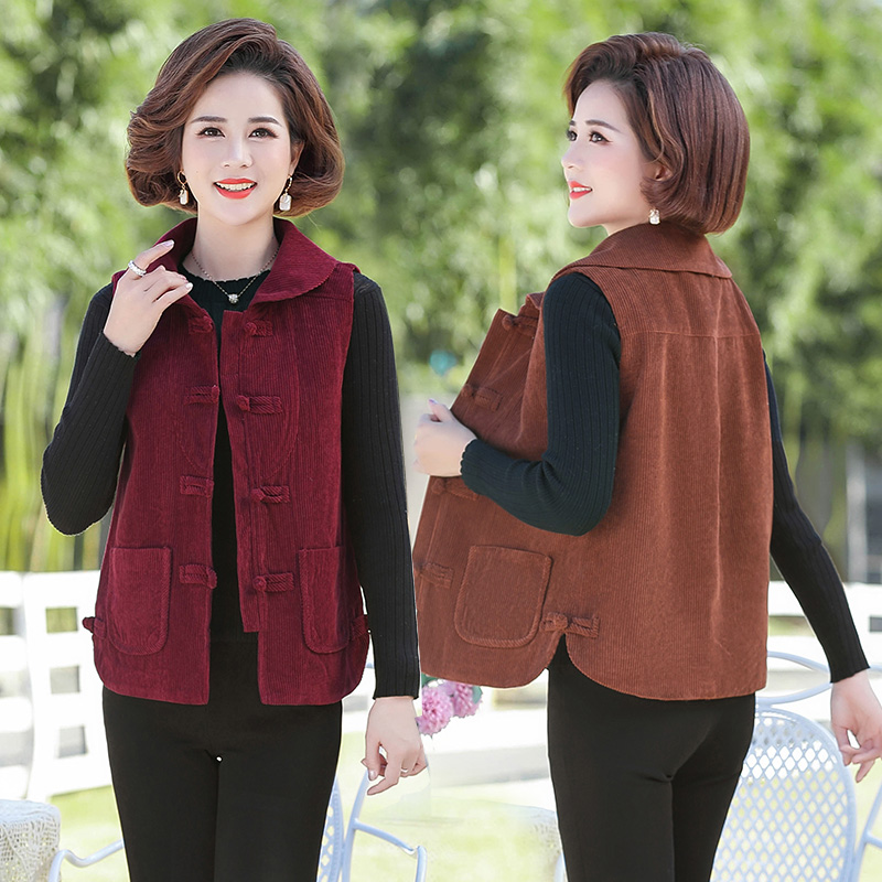 Middle aged women's clothing lamp core suede horse chia jacket foreign spring clothing middle-aged moms loaded with large size strips of velvet 2022 new