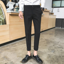 Pants men Korean version of the trend ankle-length pants spring and summer new small leggings slim trousers youth casual pants British pants