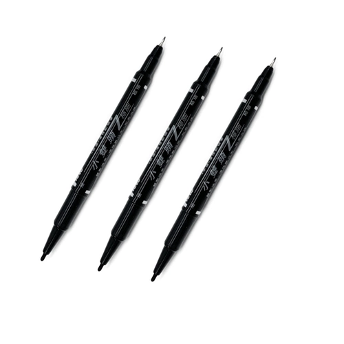 Маленький тонкий двухглавый цветовой маркер набор жирной перо