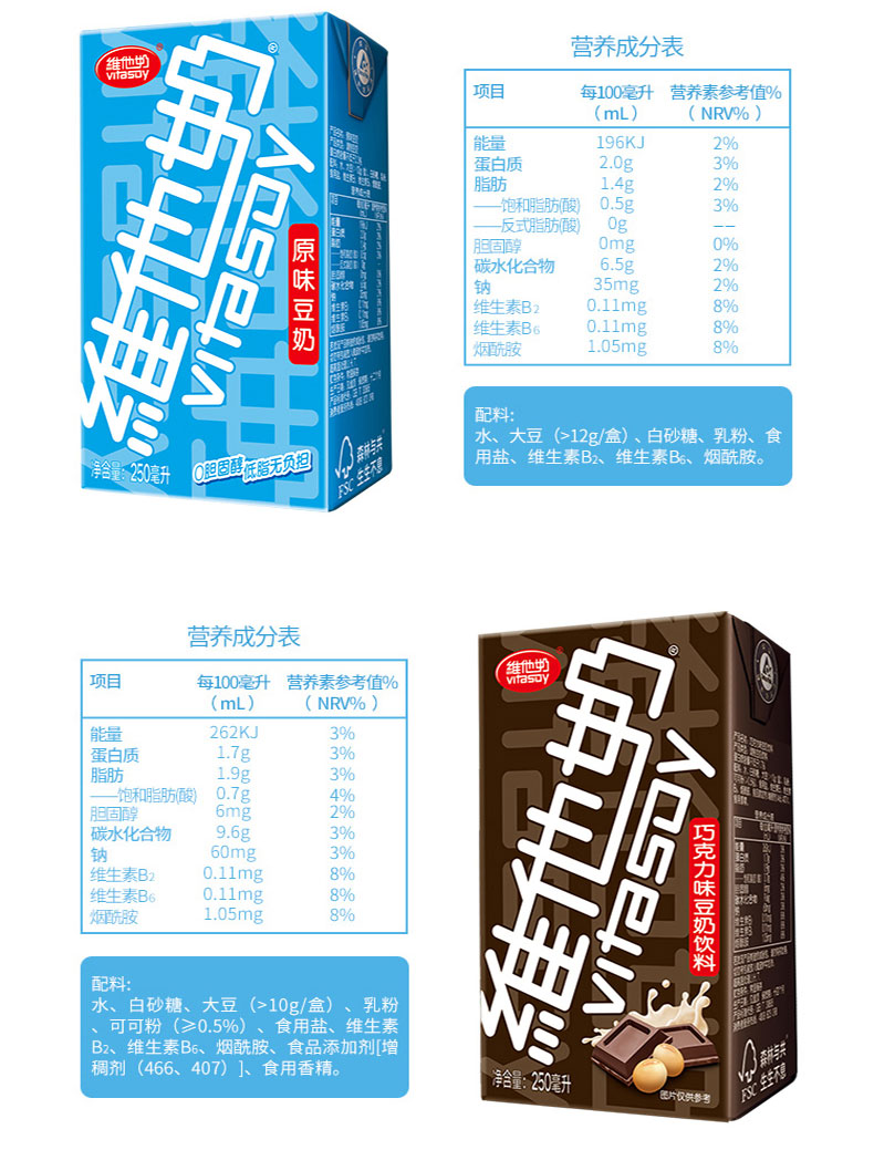 Vitasoy维他 多口味豆奶250ml*30盒 图6