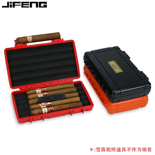Джифенг Муссон Сигар Водонепроницаемая портативная пять -бранчочные кухни деревянные уплотнения сигар -коробка увлажняет мягкую коробку с сигаретой коробки