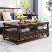 American solid wood coffee table Vintage living room furniture Full solid wood American country coffee table TV cabinet combination set