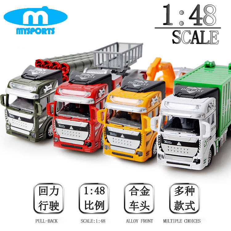 Kids toy car set alloy pull-back fire truck engineering car missile car car big boy