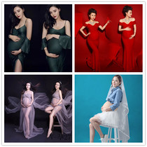 Pregnant women take pictures Wedding studio theme photography photo clothing Pregnant women photo Studio clothing Mommy yarn skirt art photo