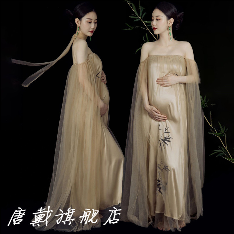 Photo Gallery Pregnant Woman Photo Costumes New Retro Elegant Temperament Ink Painting Smear Plethora of Pregnancy Mommy Art Photography-Taobao