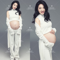 2021 pregnant women photo clothing exhibition new white knitted sexy fashion simple photo studio art photo shooting