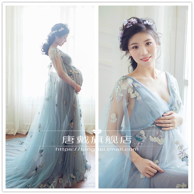 Phụ nữ mang thai ảnh quần áo mới cho mẹ bầu chụp ảnh quần áo studio quần áo bà bầu 2018 áo khoác bầu