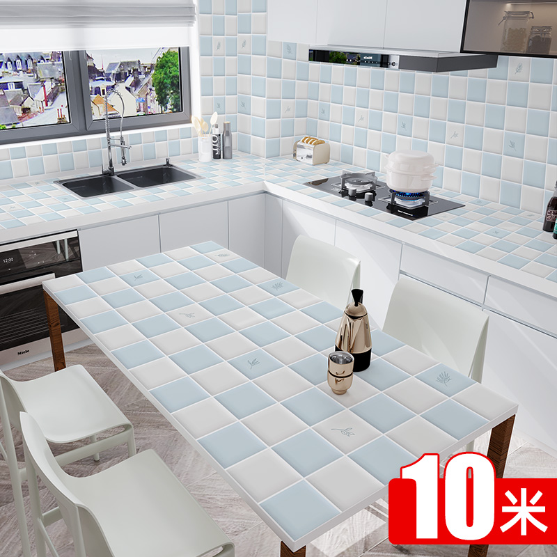 Kitchen anti-oil sticker waterproof anti-oil self-adhesive high temperature range hood hearth with integral cabinet wallpaper wallpaper renovation sticker