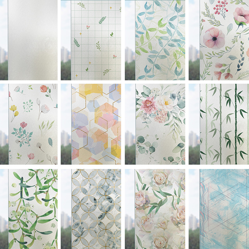 Home Frosted Electrostatic Light Transmission Opaque Glass Protective Film Bathroom Makeup Room Windows Shading Stickers Insulation Film