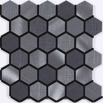 Retro metal-edged hexagonal wall stickers self-adhesive aluminum-plastic panel mosaic living room TV background wall decoration stickers
