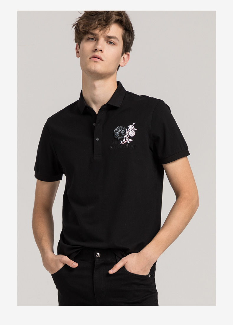GYgoldlion / clothing Quần áo GY POLO tay ngắn nam thanh niên thời trang ngực thêu áo polo ngắn tay active shirt