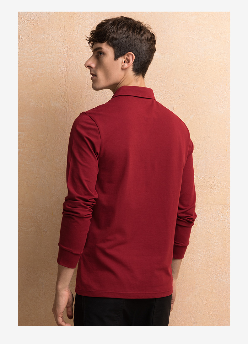 Jinlilai GY áo dài tay polo nam dài tay xu hướng thêu tiêu chuẩn áo thun giản dị mùa thu áo thun dài tay mới áo thun cotton nam
