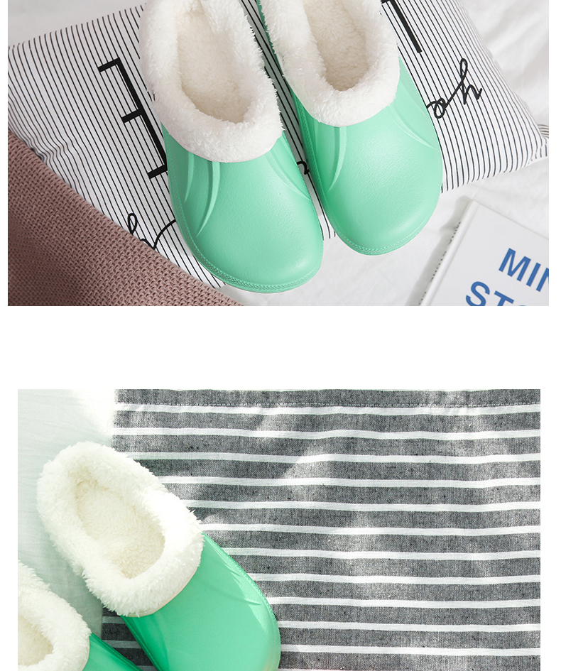 Đôi dép bông mùa đông nam và nữ Baotou dày đáy mùa đông ấm áp dễ thương nhà sang trọng giày cotton trong nhà - Trang chủ dép mang ở nhà
